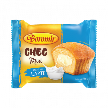 Cornuri - Chec Mini Boromir cu cremă lapte 50g