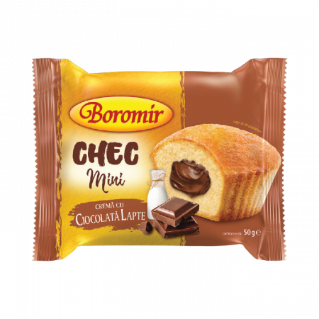 Cornuri - Chec Mini cremă cu ciocolată și lapte 50g