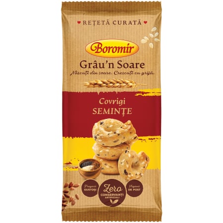 Covrigi de Buzau - Covrigi cu seminte grau in soare 100g