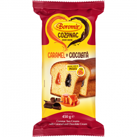 Cozonac Creme - Cozonac Boromir cu crema de caramel si ciocolata
