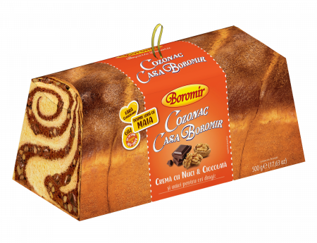 Cozonac Cadou - Cozonac Casa Boromir cu crema de nuci si ciocolata