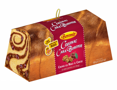 Cozonac Cadou - Cozonac Casa Boromir cu crema de nuci si cirese