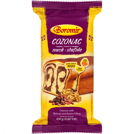 Cozonac Tradițional - Cozonac Traditional Boromir cu crema de nuca si stafide
