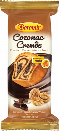 Cozonac Cremos - Cozonac Cremos cremă cu ciocolată-rom și nuci 550g