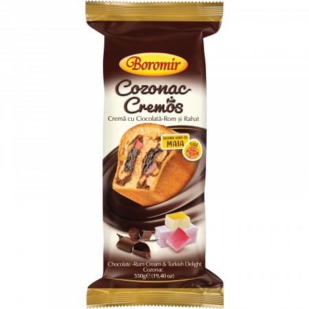 Cozonac Cremos - Cozonac Cremos cremă cu ciocolată-rom și rahat 550g
