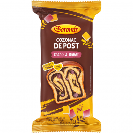Cozonac Vegan (de post) - Cozonac de post crema cacao si rahat 500g