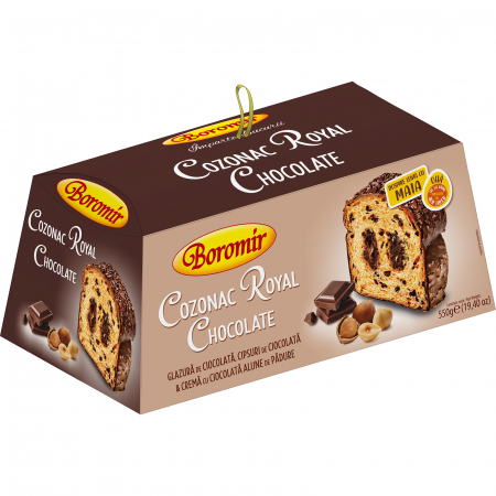 Cozonac Cadou - Cozonac Royal Chocolate Boromir cu glazura de ciocolata