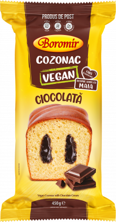 Produse de post - Cozonac Vegan cremă cu ciocolată 450g