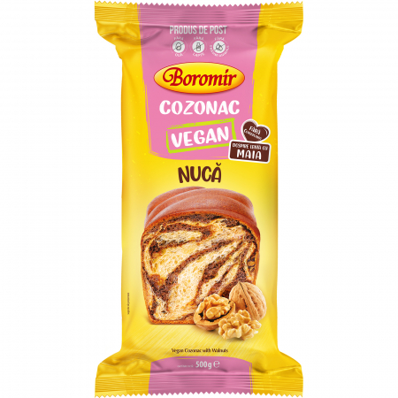 Produse de post - Cozonac Vegan cremă cu nucă 500g