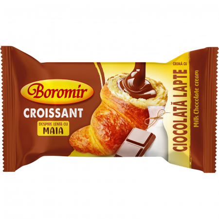 Cornuri - Croissant Boromir cu cremă cu ciocolată și lapte 60g