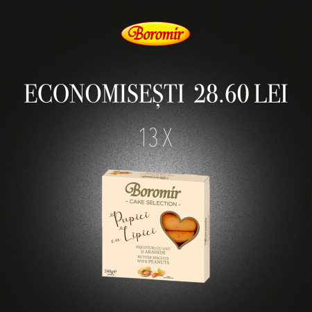 Black Friday 2025 - Pachet (1bax - 13buc*PISCOTURI PUPICI CU ARAHIDE 240G)