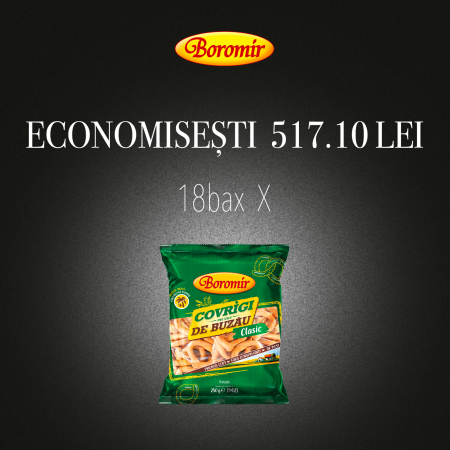 Black Friday 2025 - Pachet (1PALET-28BAX-504BUC COVRIGI DE BUZAU 250G)