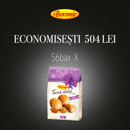 Black Friday 2025 - Pachet (1PALET-56BAX-560BUC* TURTA DULCE DE SIBIU 400G)