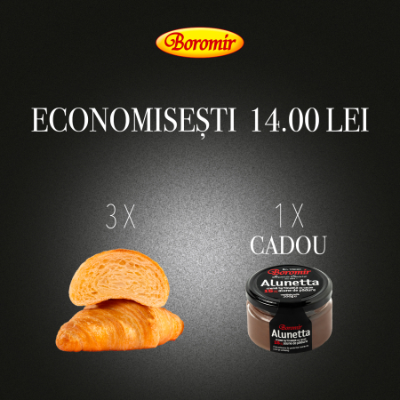 Black Friday 2025 - Pachet (3BUC*CROISSANT FRESH CU UNT ( 4*50G )- CONG +  1*ALUNETTA - CREMA DE CACAO CU ALUNE DE PADURE 200G  CADOU)