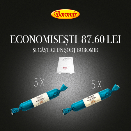 Black Friday 2025 - Pachet (5* BATON COOKIE CU MERISOARE SI STAFIDE 500G CONG + 5* BATON COOKIE CU CIPSURI DE CIOCOLATA 500G CONG +1* 1*SORT  ALB SCURT BOROMIR )