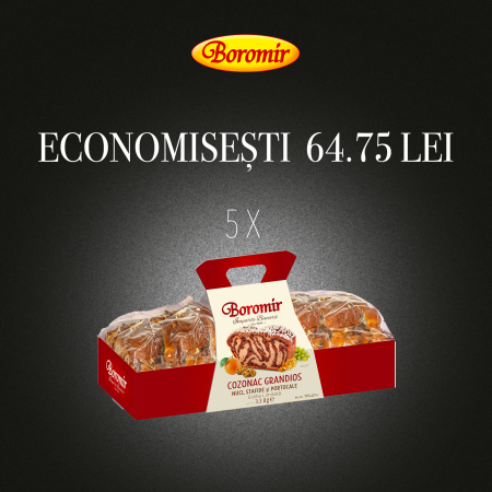 Black Friday 2025 - Pachet (5BUC*COZONAC GRANDIOS CR.NUCI STAFIDE PORTOCALE 3.3KG )