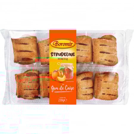 Foietaje - Ștrudeline foietaj cu gem de caise 230g