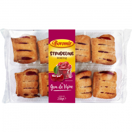 Foietaje - Ștrudeline foietaj cu gem de vișine 230g