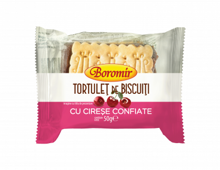 TOATE PRODUSELE - Tortuleț de biscuiți cu cireșe confiate 50g