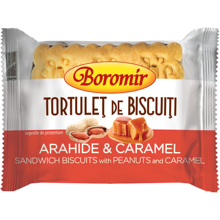 Biscuiti - Tortuleț de biscuiți cu caramel si arahide 50g