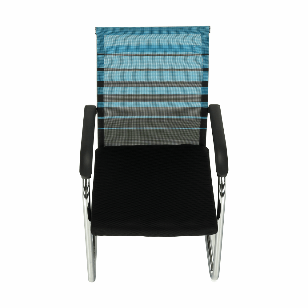 Scaun conferinta/vizitator /scaun birou, albastru/negru, material textil, [11]