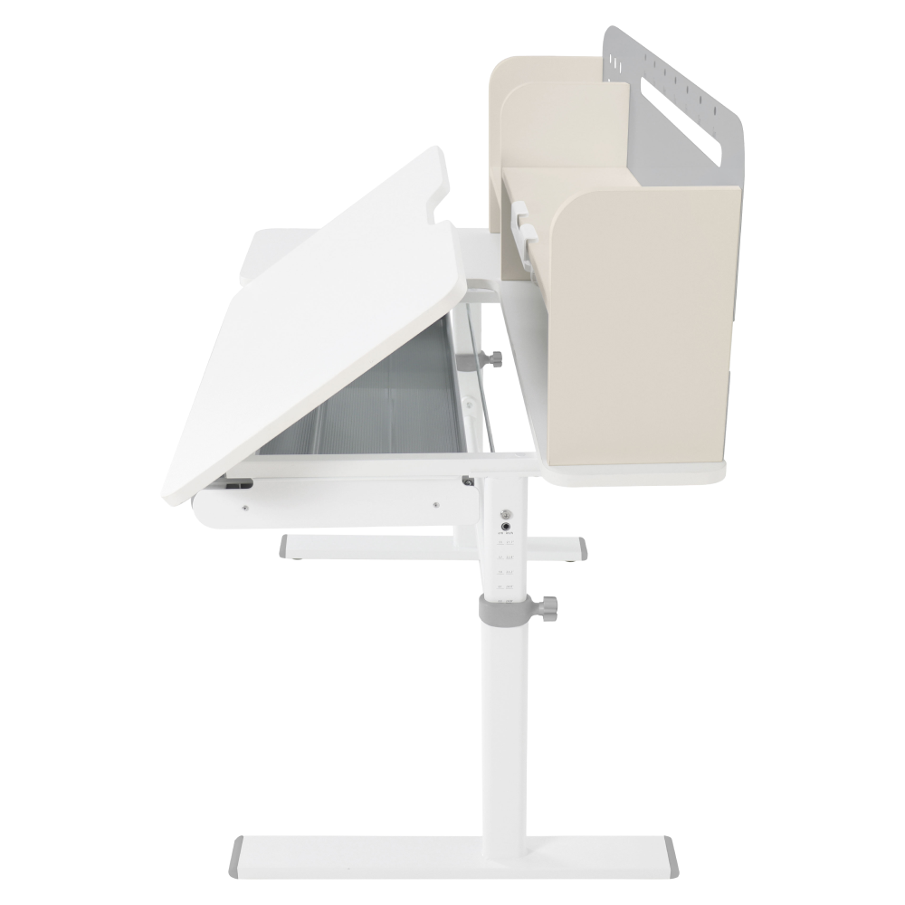 Masă de scris crescătoare, gri/alb, ODIN [10]