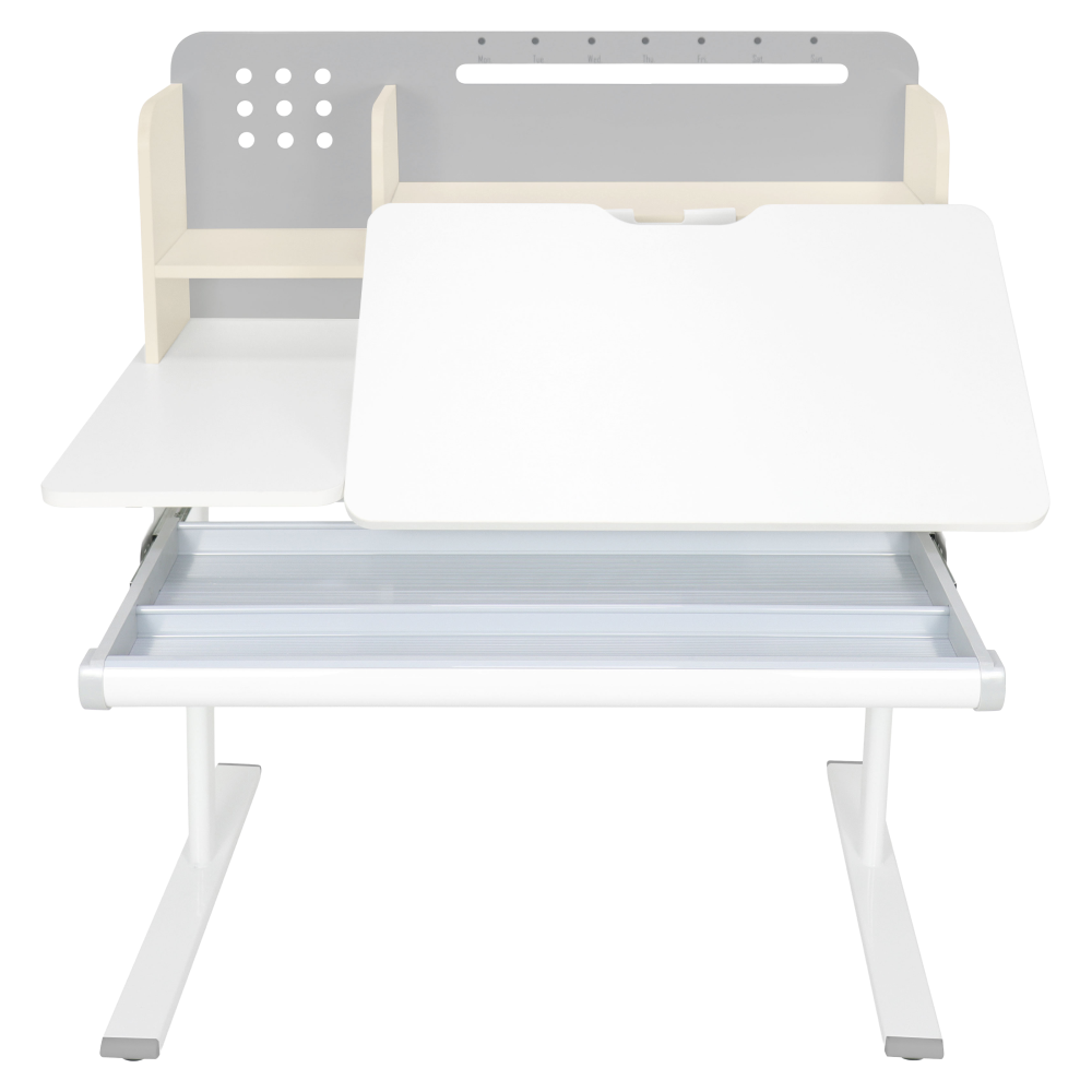 Masă de scris crescătoare, gri/alb, ODIN [11]