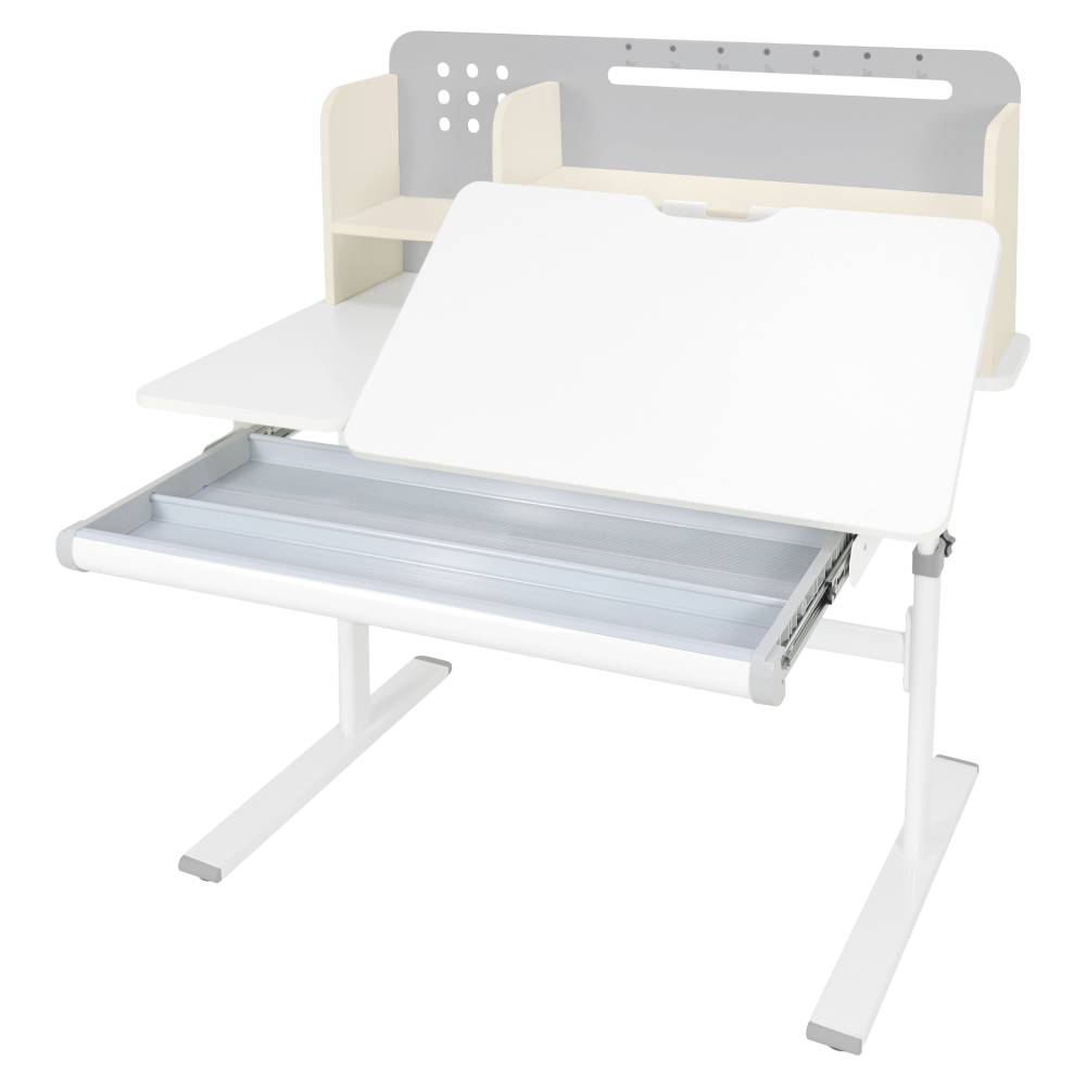 Masă de scris crescătoare, gri/alb, ODIN [12]