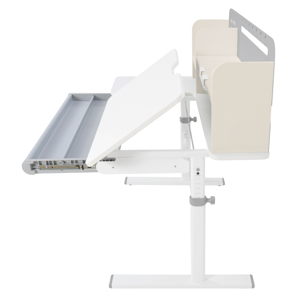 Masă de scris crescătoare, gri/alb, ODIN [13]