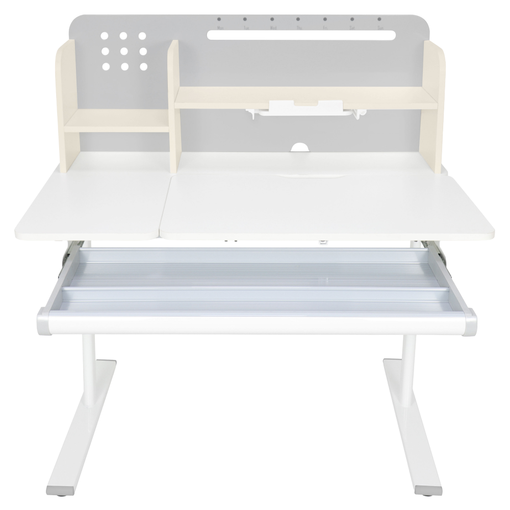 Masă de scris crescătoare, gri/alb, ODIN [14]