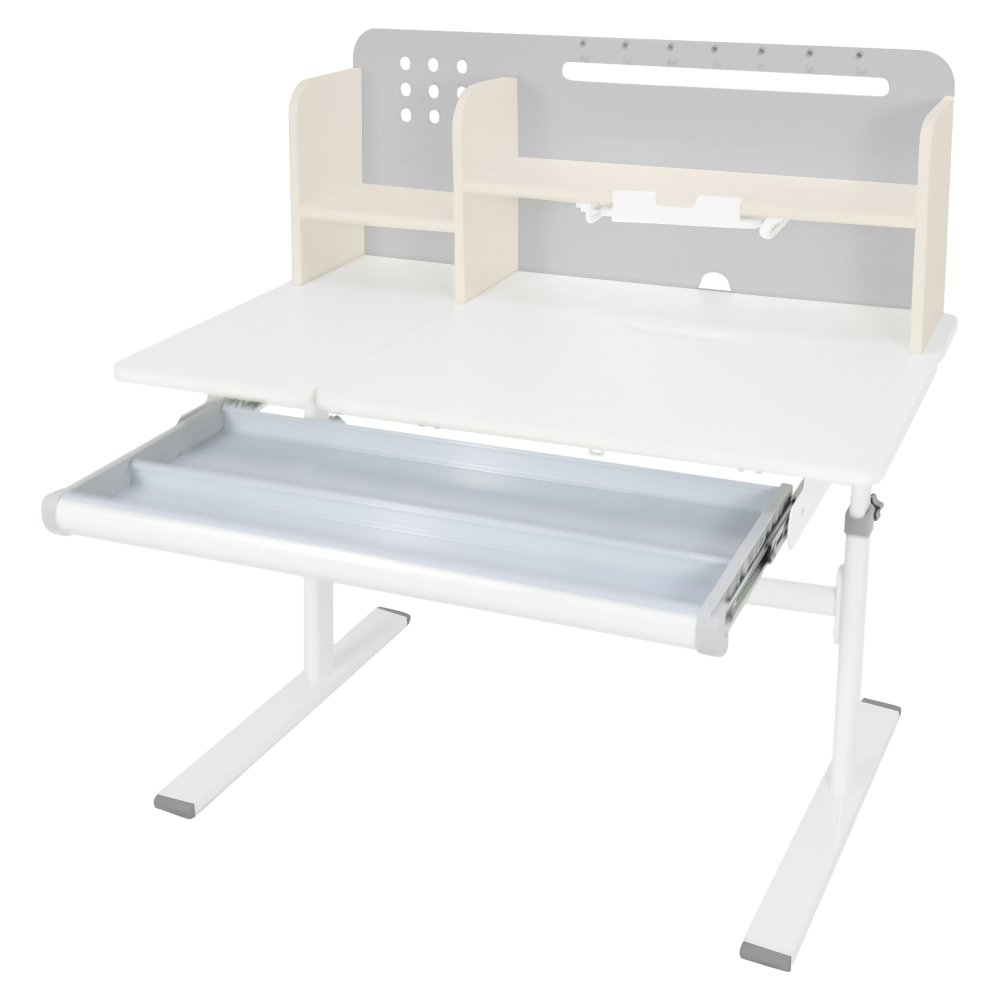 Masă de scris crescătoare, gri/alb, ODIN [15]