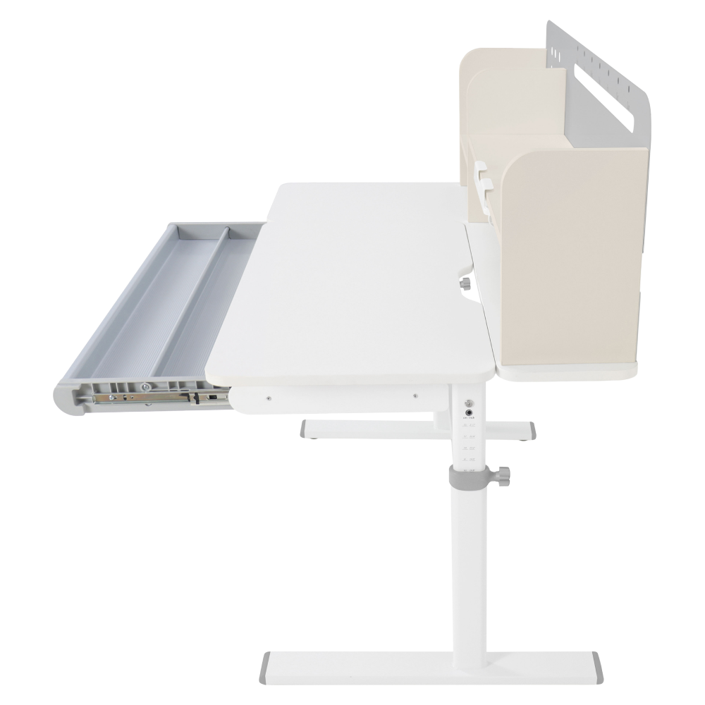 Masă de scris crescătoare, gri/alb, ODIN [16]