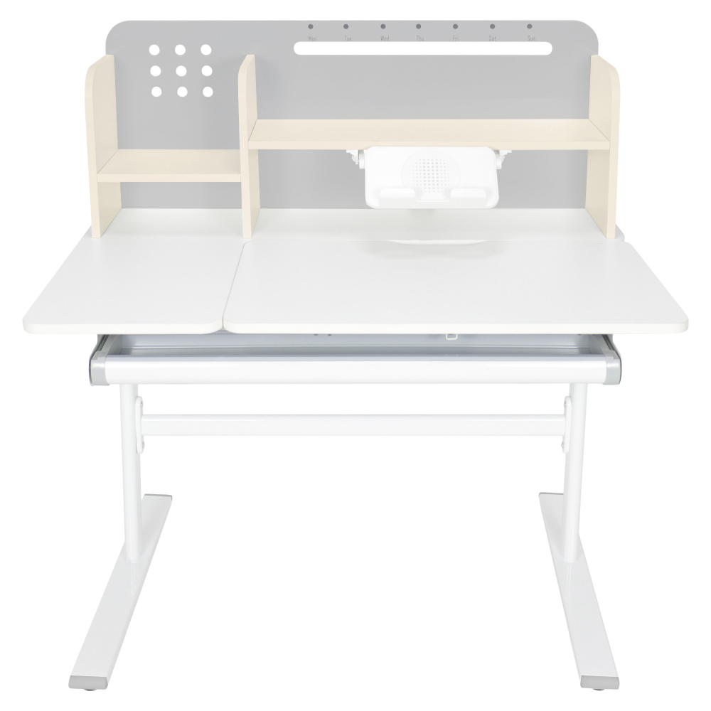 Masă de scris crescătoare, gri/alb, ODIN [17]