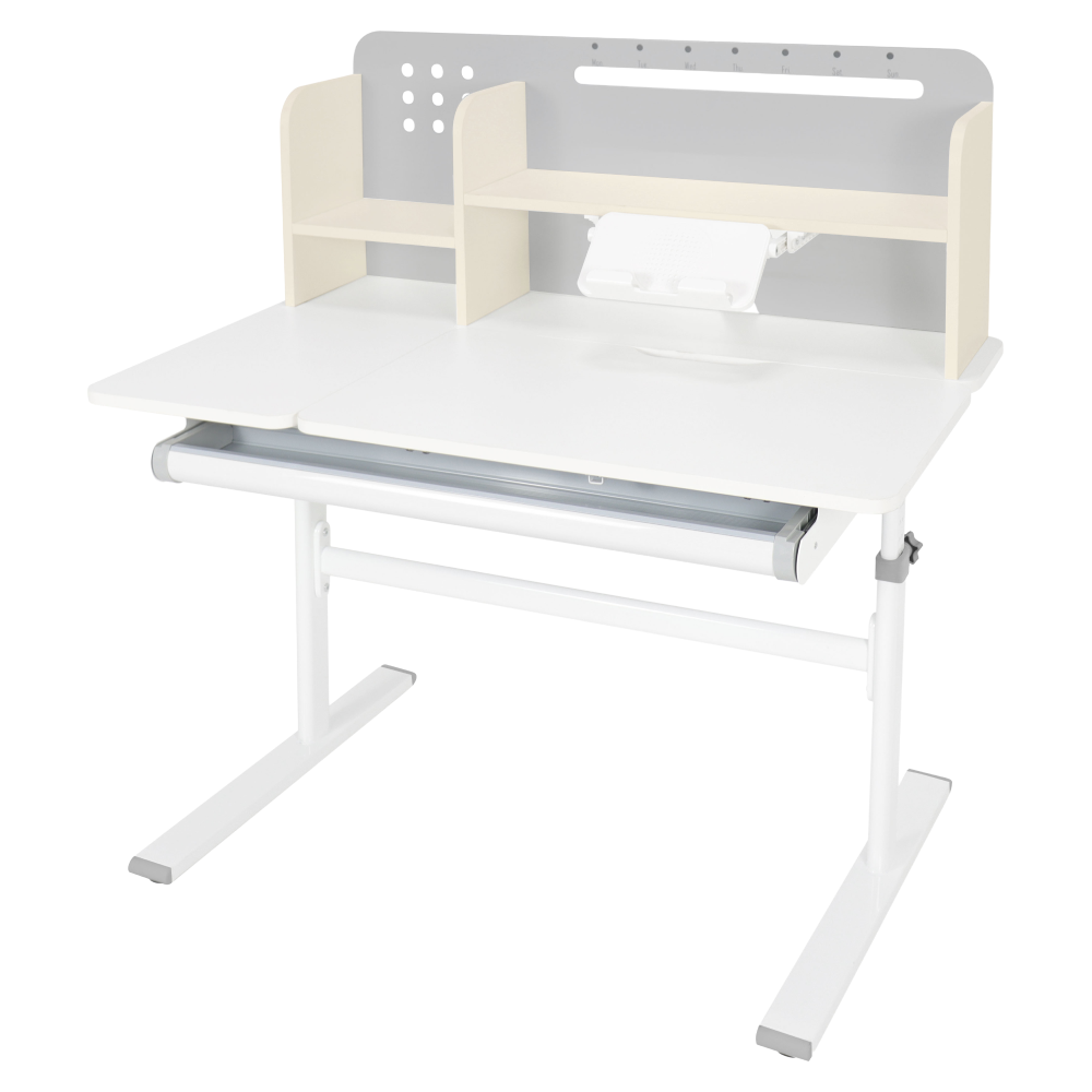 Masă de scris crescătoare, gri/alb, ODIN [18]