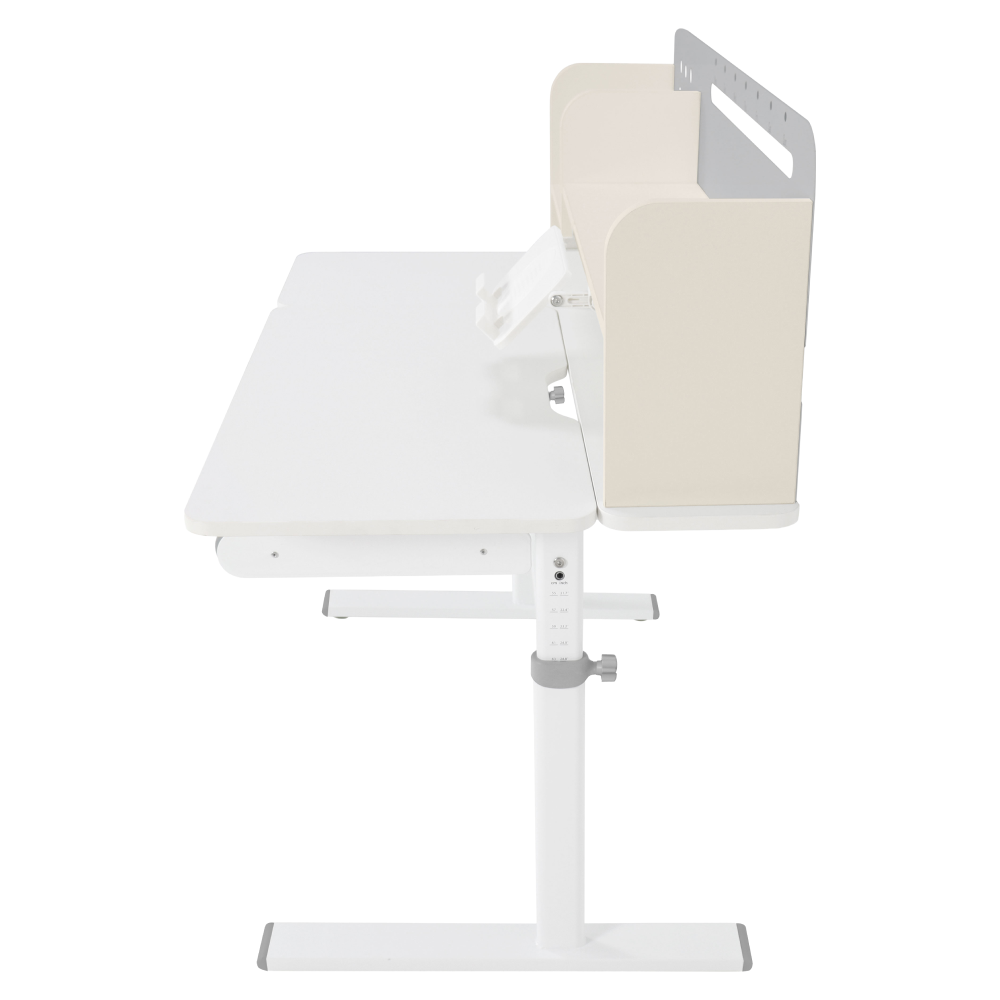 Masă de scris crescătoare, gri/alb, ODIN [19]