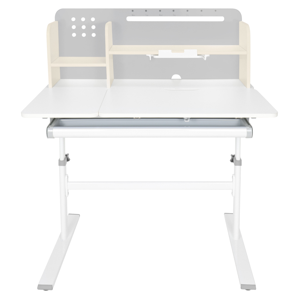 Masă de scris crescătoare, gri/alb, ODIN [20]