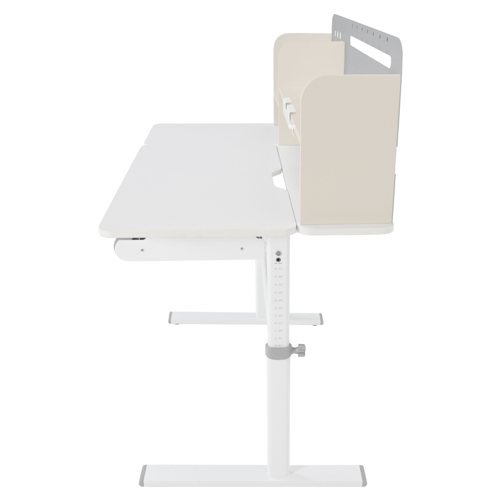 Masă de scris crescătoare, gri/alb, ODIN [22]