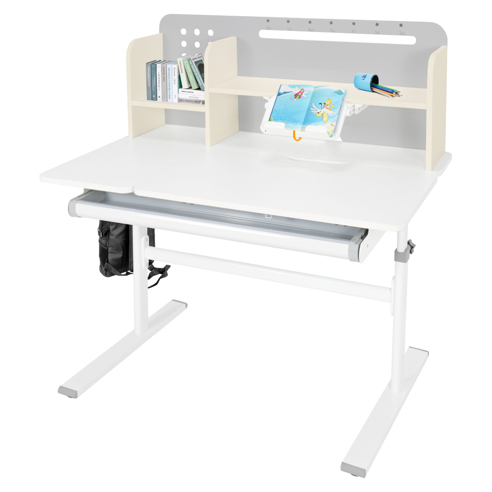 Masă de scris crescătoare, gri/alb, ODIN [24]