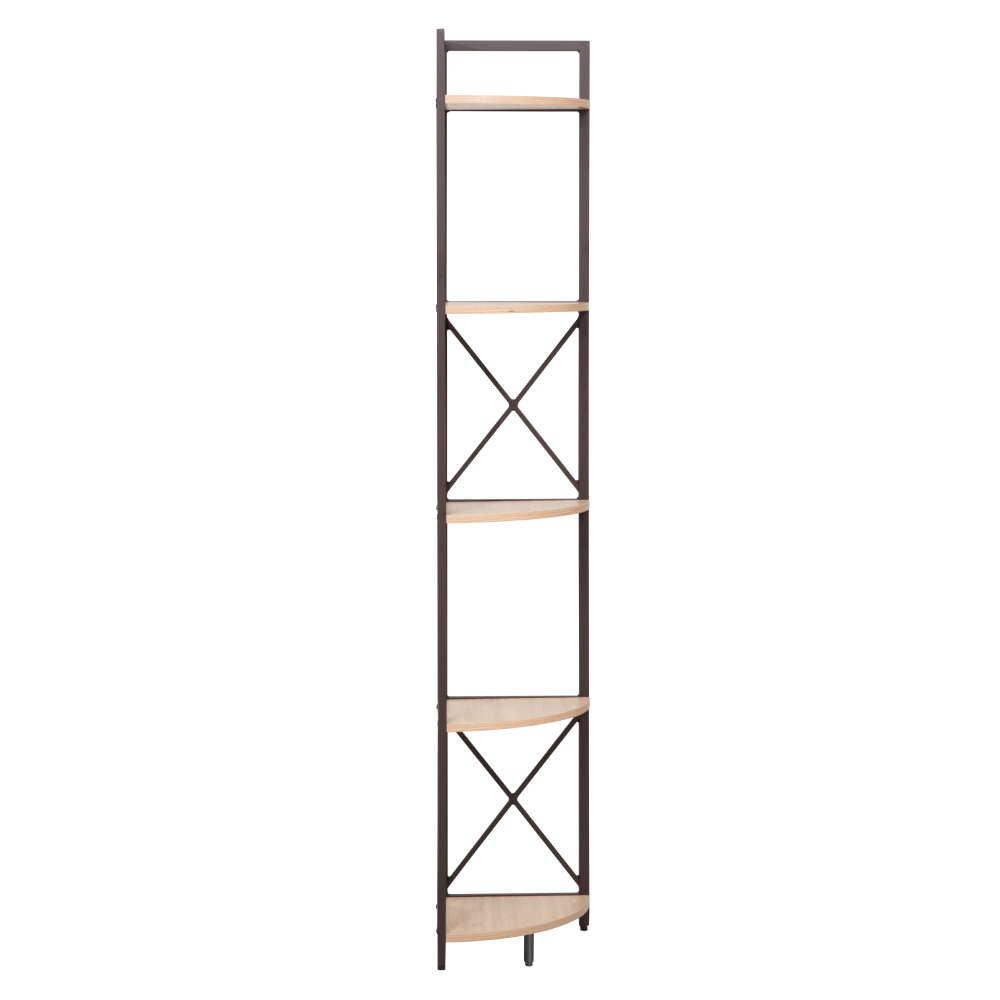 Raft de colţ cu poliţe, stejar/negru, PASOKO [2]