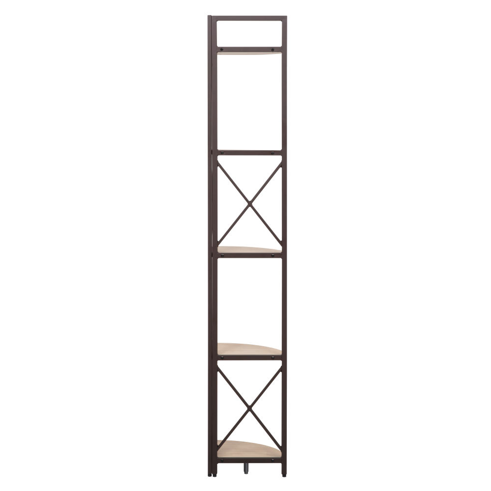 Raft de colţ cu poliţe, stejar/negru, PASOKO [4]