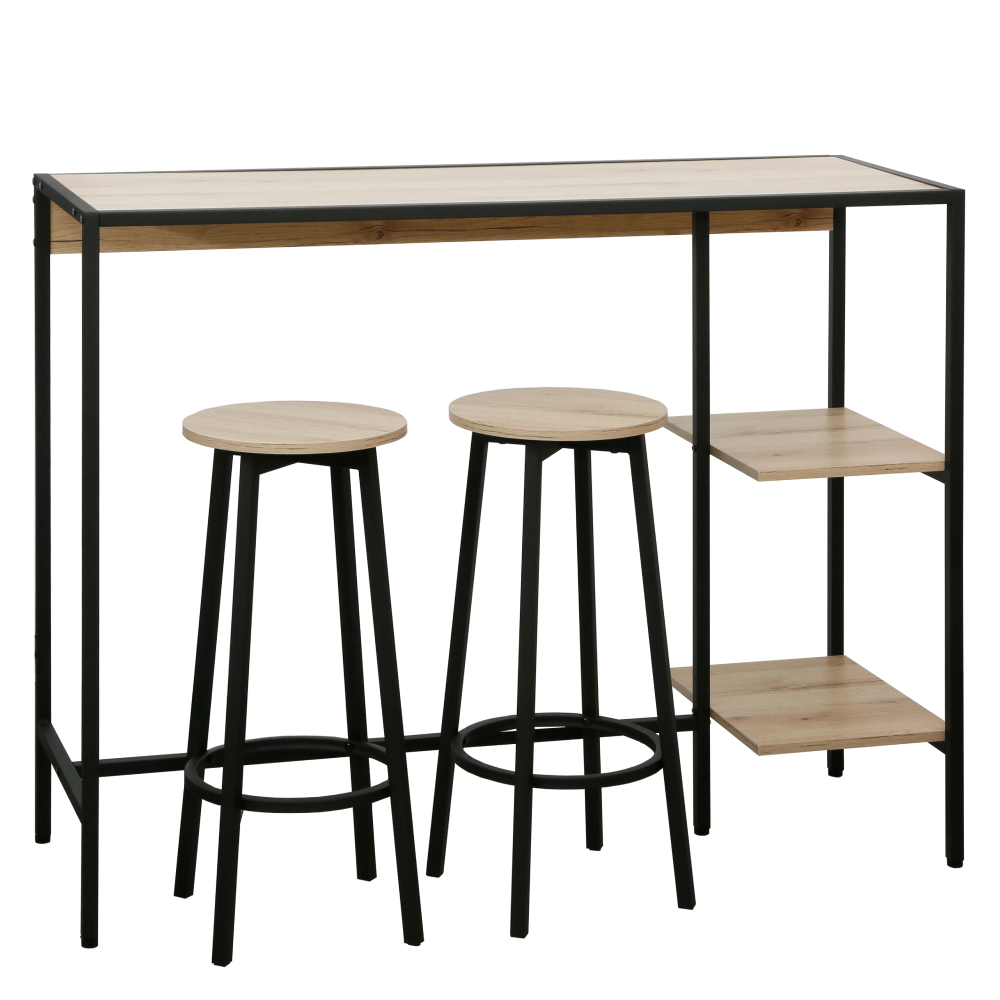 Toate Produsele - Set de bar 1+2, stejar/negru, POHOS