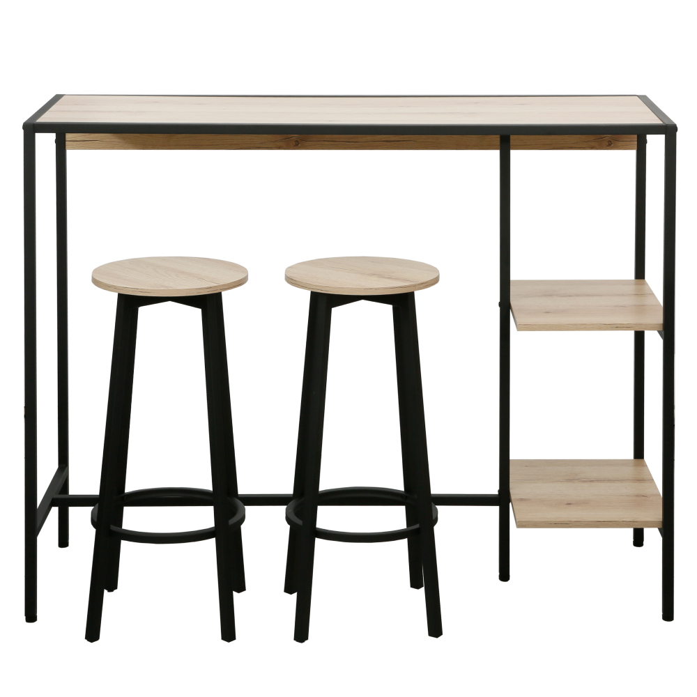 Set de bar 1+2, stejar/negru, POHOS [2]