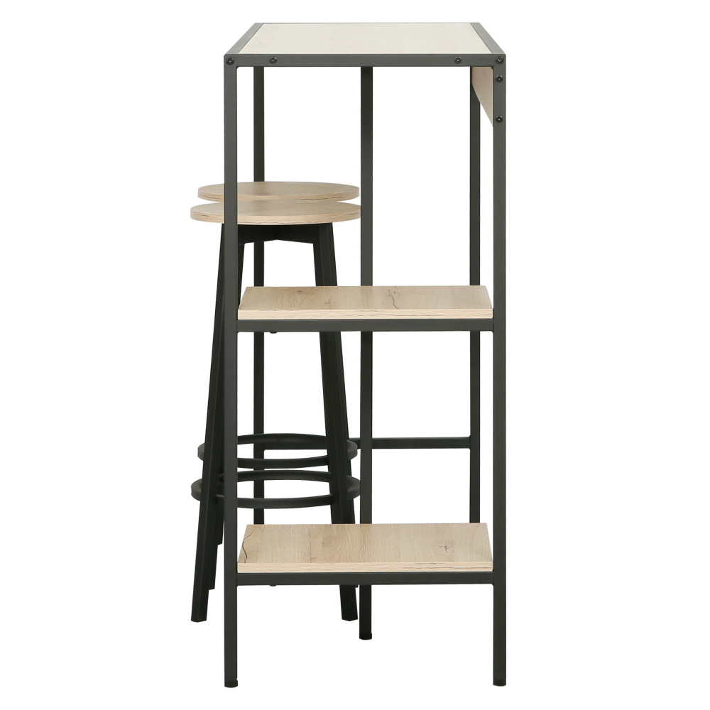 Set de bar 1+2, stejar/negru, POHOS [3]