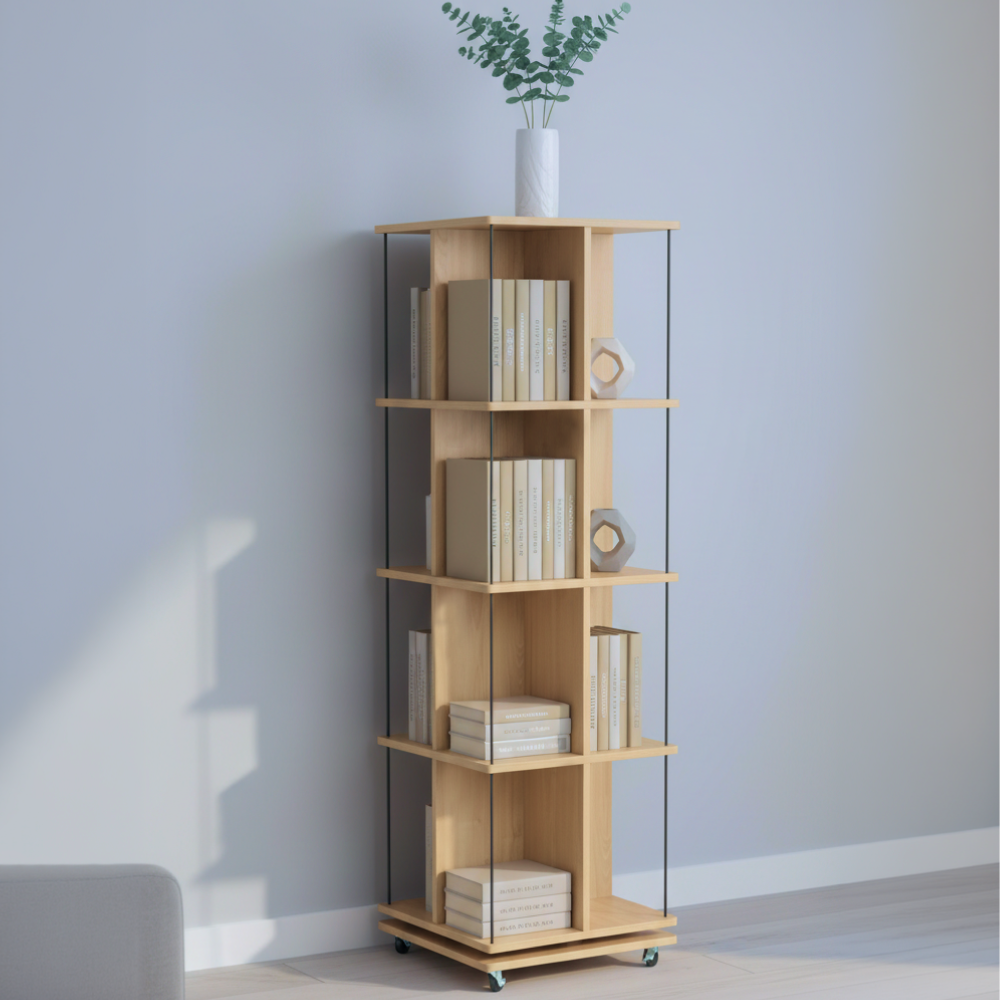 Raft pivotant, stejar/negru, POTOR [5]