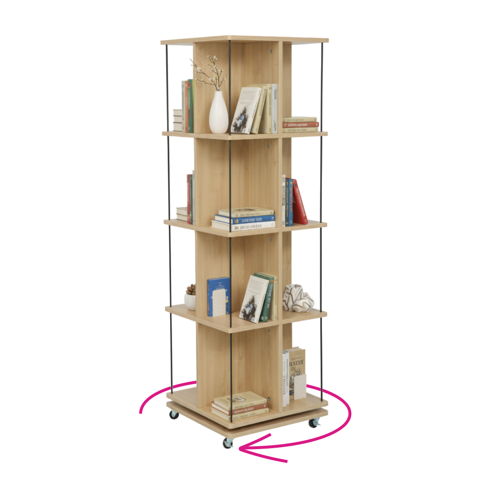 Toate Produsele - Raft pivotant, stejar/negru, POTOR