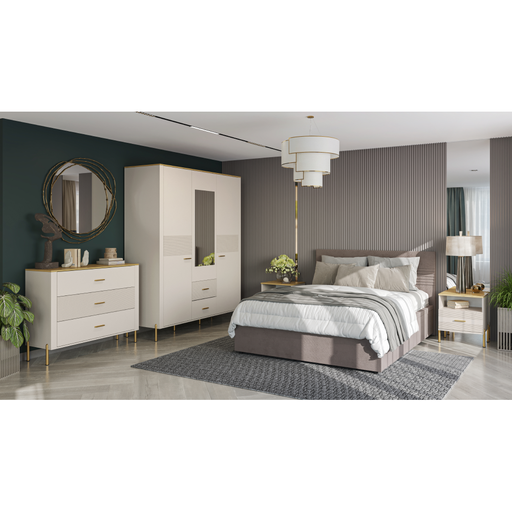 Vitrină joasă, caşmir/stejar de piatră, RUNOL 1D1W [1]