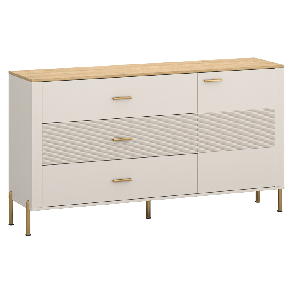 Toate Produsele - Comodă, caşmir/stejar de piatră, RUNOL 1D3S