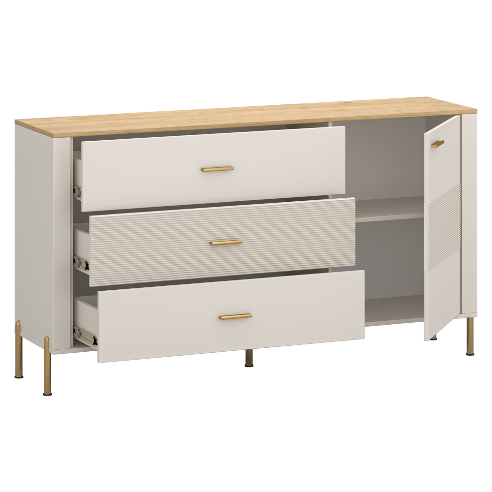 Comodă, caşmir/stejar de piatră, RUNOL 1D3S [4]