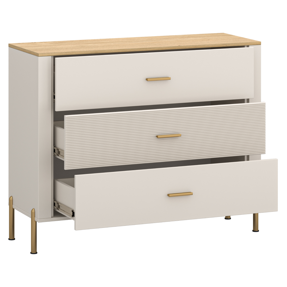 Comodă, caşmir/stejar de piatră, RUNOL 3S [4]