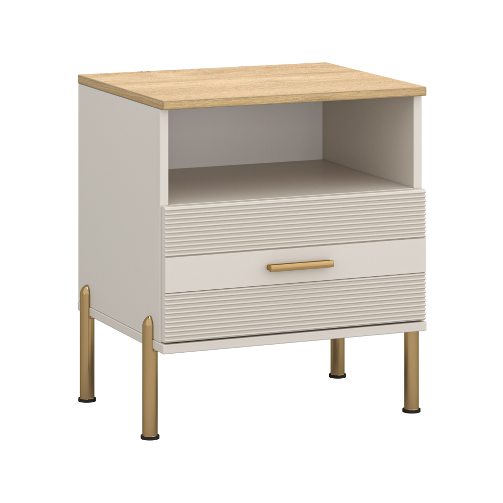 Toate Produsele - Noptieră, caşmir/stejar de piatră, RUNOL 1S